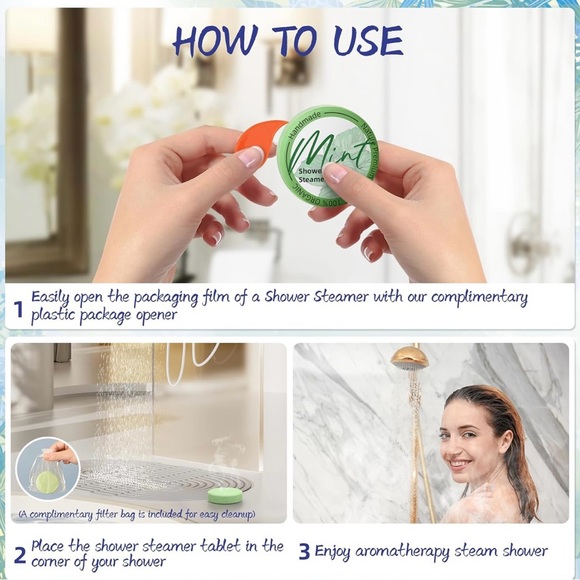 HFHO Shower Steamers Aromatherapy 8 Pack…Variety…New - Picture 3 of 4